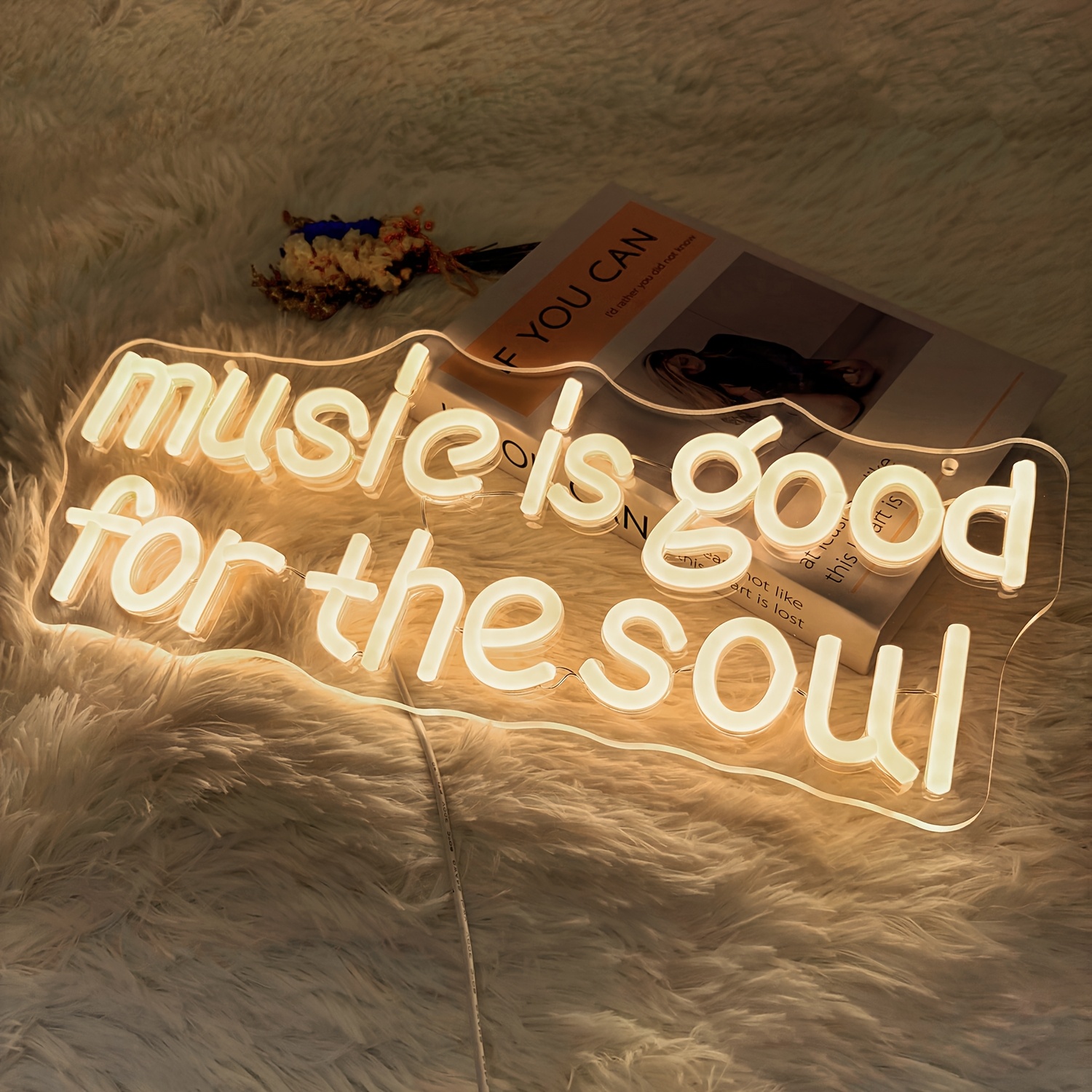     neon sign for wall decor warm white letter neon light live music neon light sign led word light for studio concert bar bedroom decoration 0