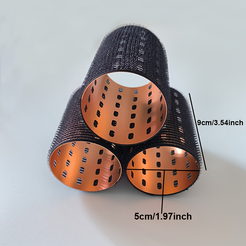 TEMU 3pcs Aluminum Rollers Set Hair Rollers Hairdressing Styling Tool, Heatless Curlers, Safe For Long & Medium Hair, Random Color For Women, Men