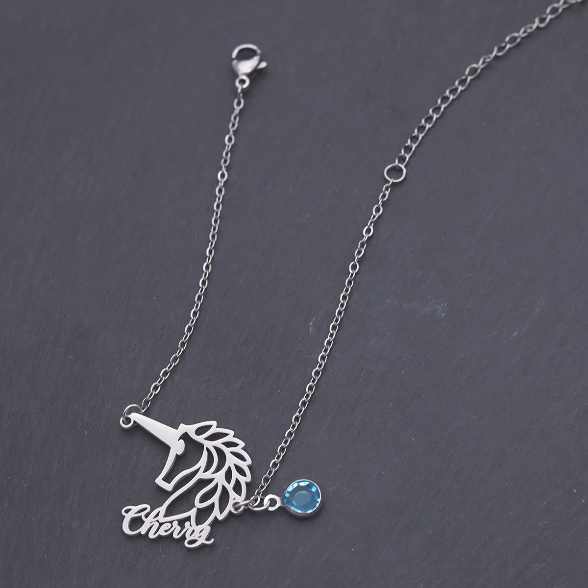 Personalized Unicorn Stainless Steel Bracelet, Birthday Gift