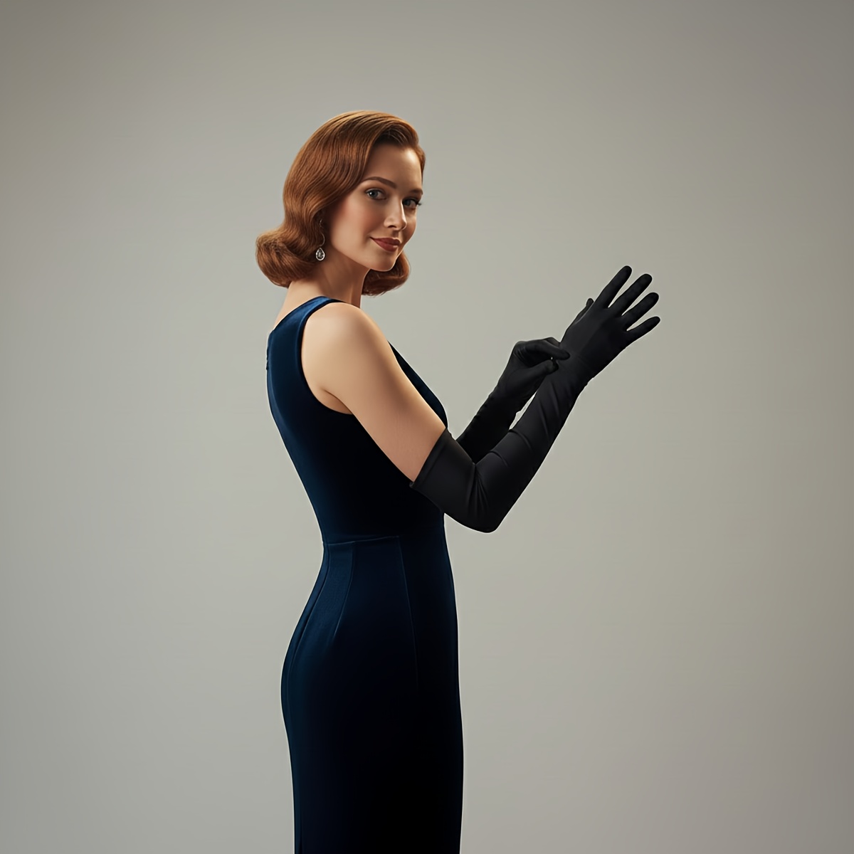 1 pair elegant long black gloves full length elbow coverage - Temu United  Kingdom