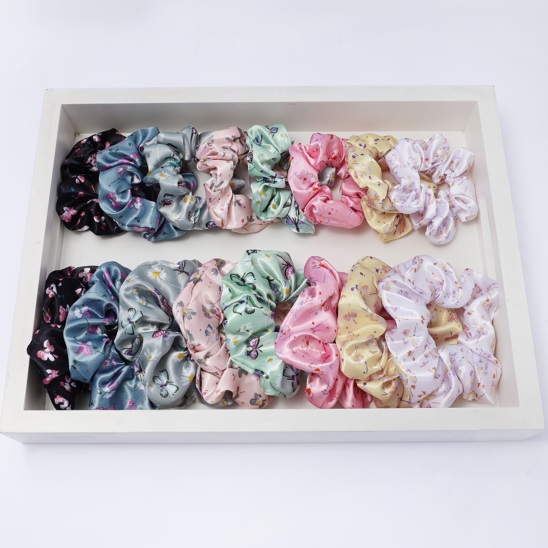 TEMU 16pcs Women's Small Floral Large Bow Hair Ring High Elastic Headband Hair Tie Hair Accessory Casual, Versatile