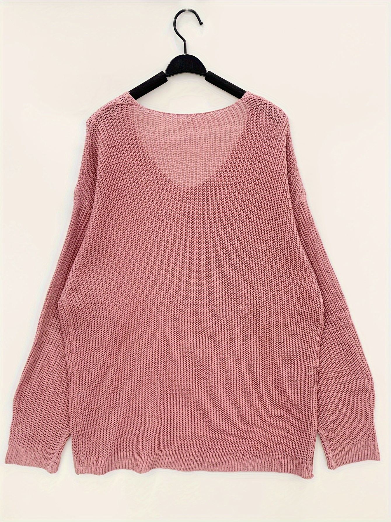 plus size mens solid knit sweater v neck Temu