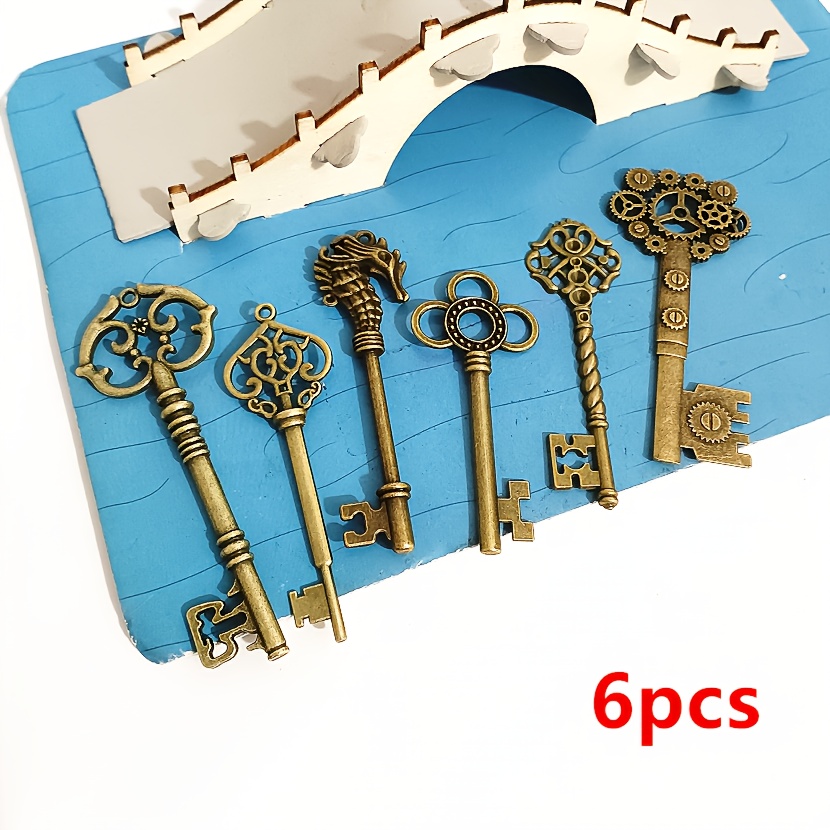E-shop 6er-Set Vintage Gemischte Schlüsselanhänger Armbänder Halskette Bastelzubehör für Schmuckherstellung