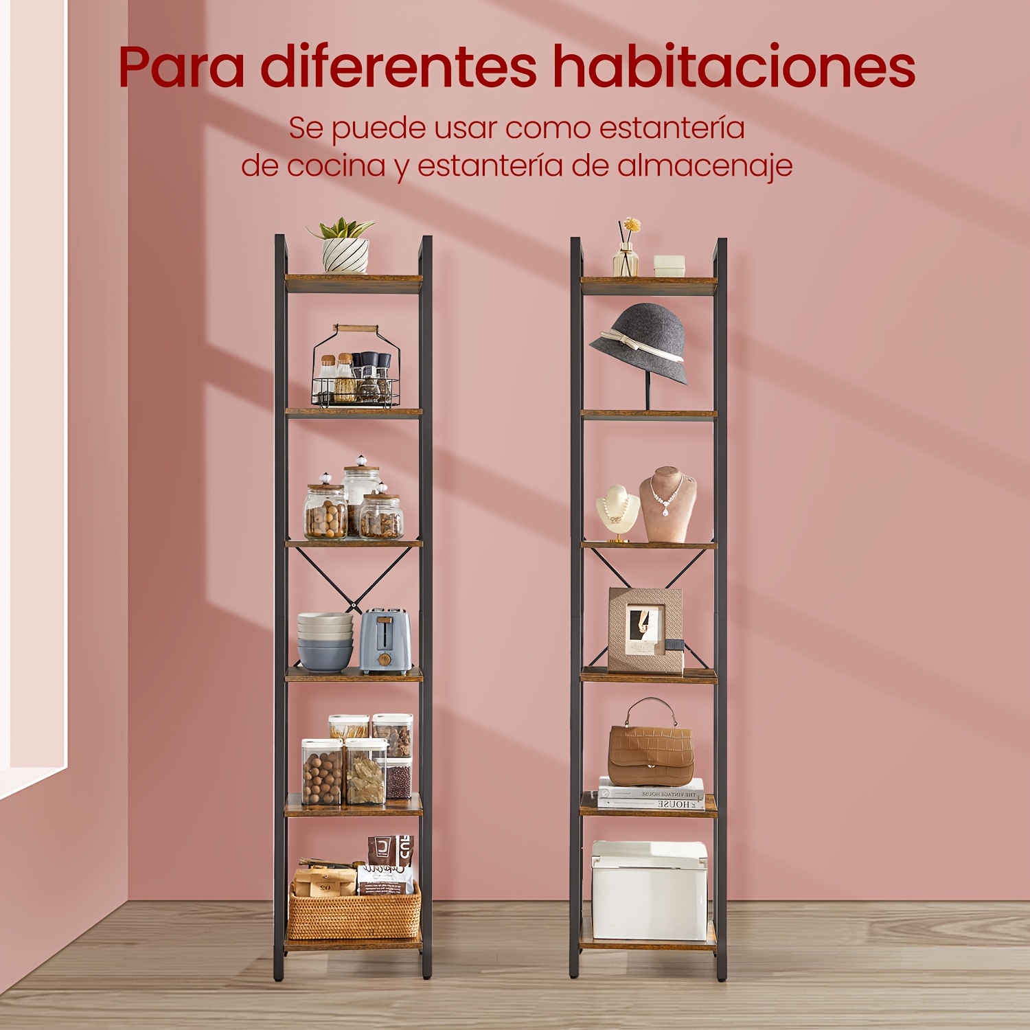 TEMU Estantería de 6 niveles, de almacenamiento, Adecuada para oficina, , dormitorio, : 30 X 40 X 187.5 Cm, Estantes utilitarios