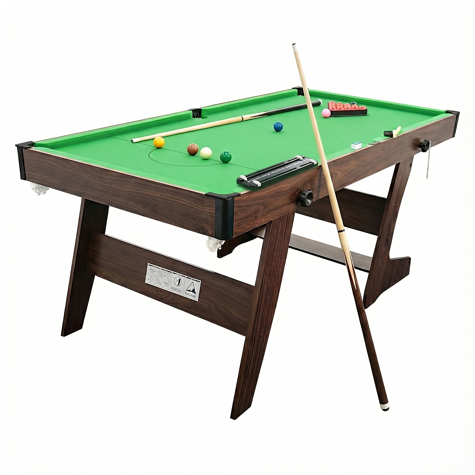 6ft Folding Pool Table Snooker Table Set Space Saving Billiards Table With All Additions