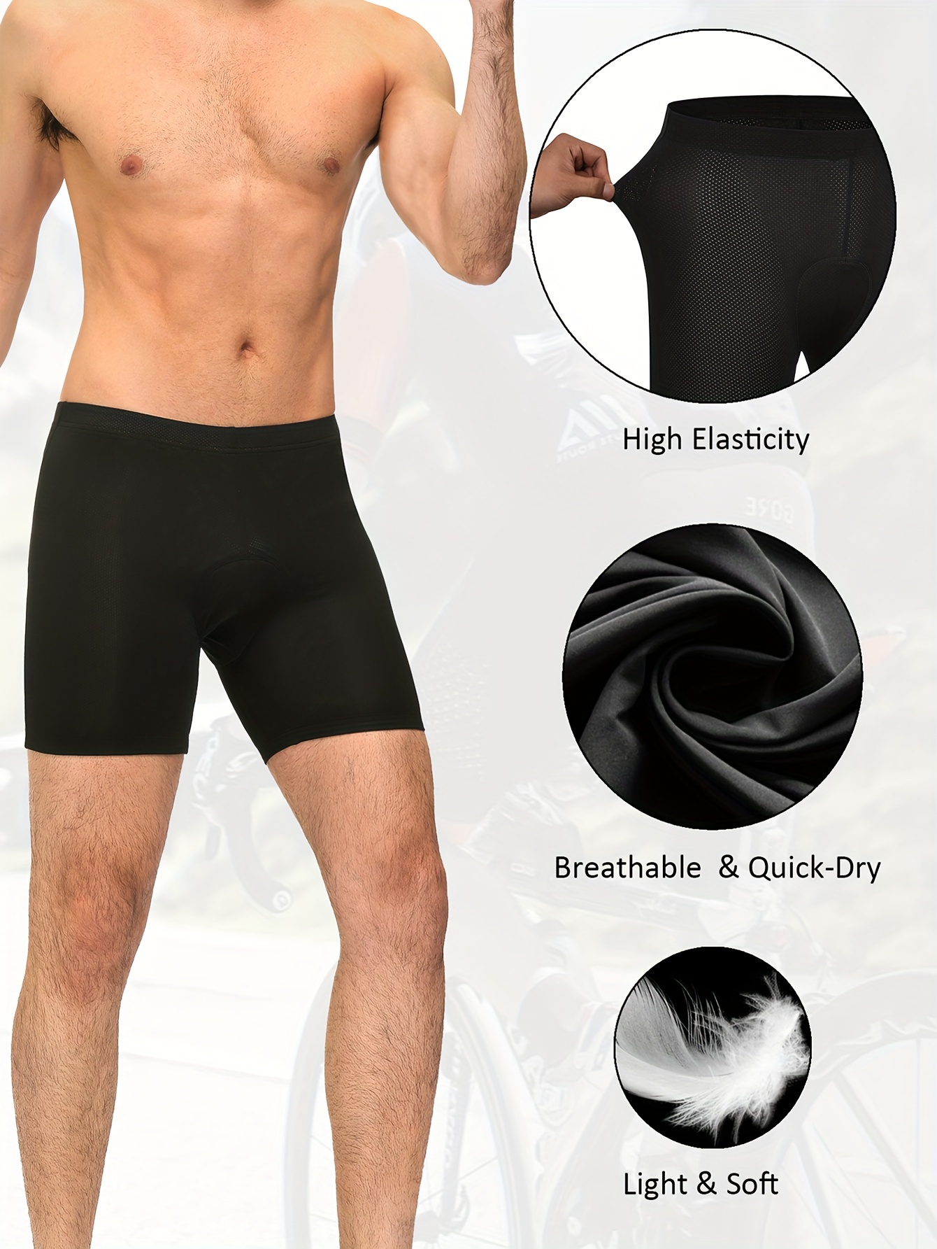 Mens Cycling Underwear Shorts 5D Gel Padded Bike Guinea-Bissau