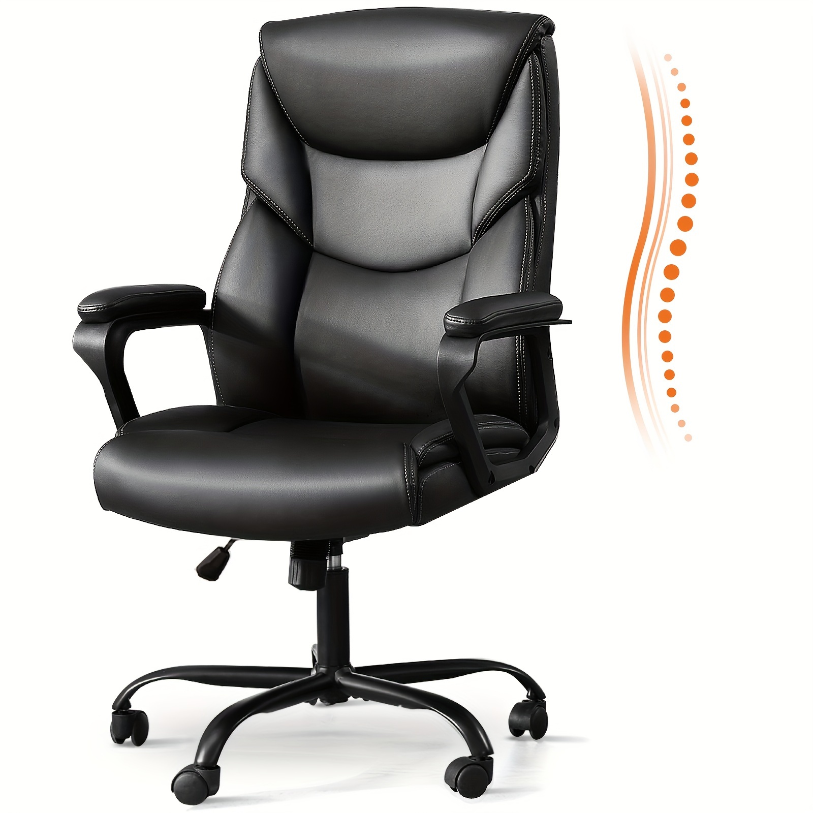 

Executive Office Desk Chair High Back Adjustable Ergonomic Managerial Rolling Swivel Task Computer Pu Leather With Lumbar Support