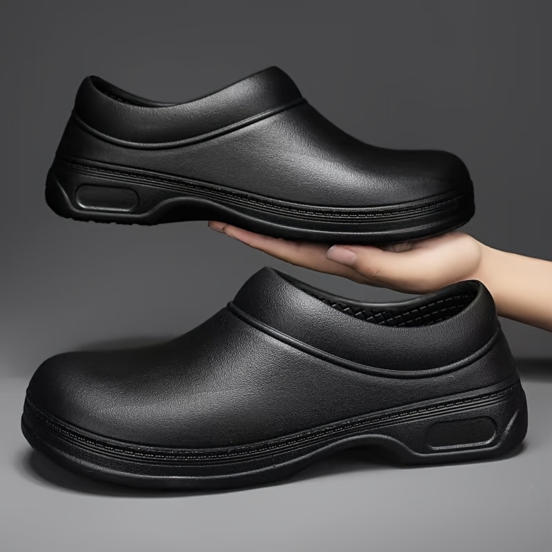 TEMU Women's Wide Sole Flat Waterproof Oilproof Kitchen Shoes Comfortable For Prolonged Standing Water Shoes Fishing Shoes Wading Shoes Black Sizes