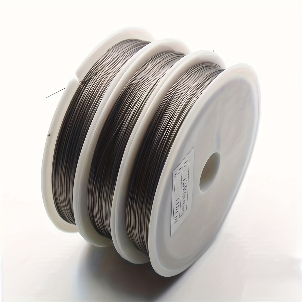 Image of 3 Rolls Of 0.3-0.8mm Thick Flexible Stainless Steel Non-stretch Beading Wire - Ideal For Making, Bracelet And Necklace Crafts