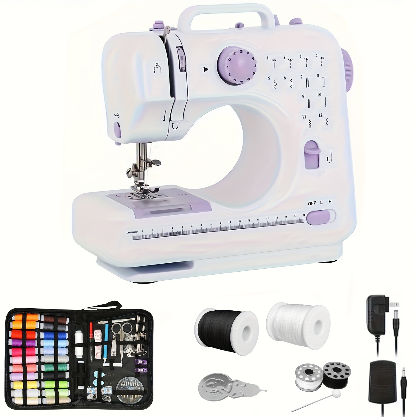 

Sewing Machine - 12 Built-, Foot Pedal, Led Light, Storage Drawer, Ideal For Beginners And Small Projects