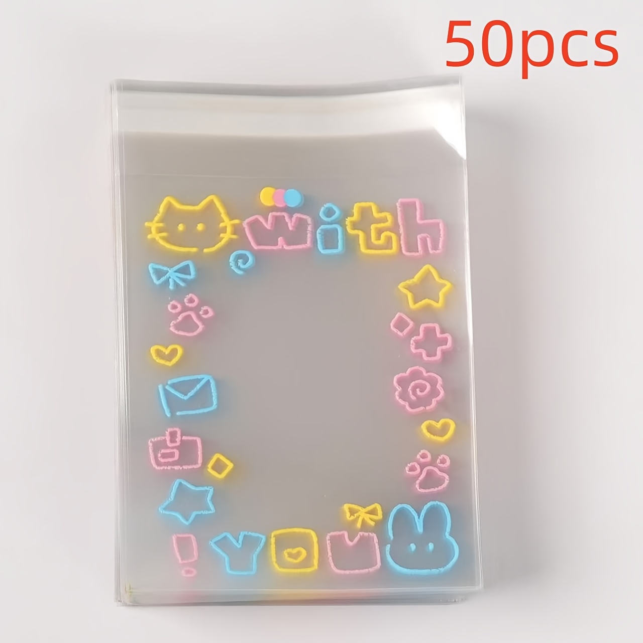 TEMU 50pcs/100pcs Sacs de Rangement Bijoux Chatons Mignons Sacs Cadeaux Animaux Dessin Animé