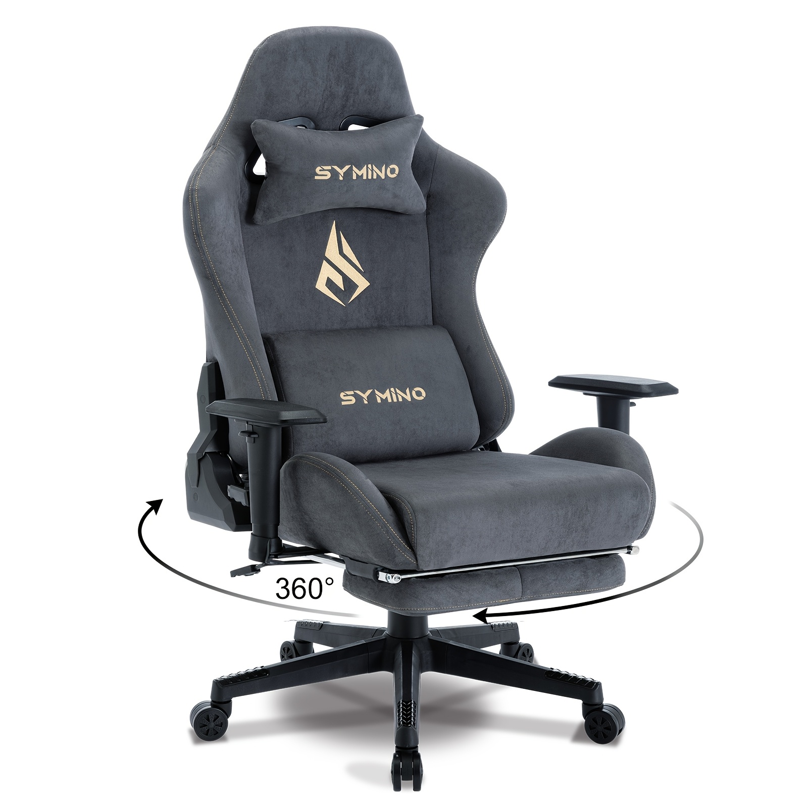 WishOf.Me - Ergonomischer Gaming-Stuhl mit Fußstütze & Kopfstütze für PC
