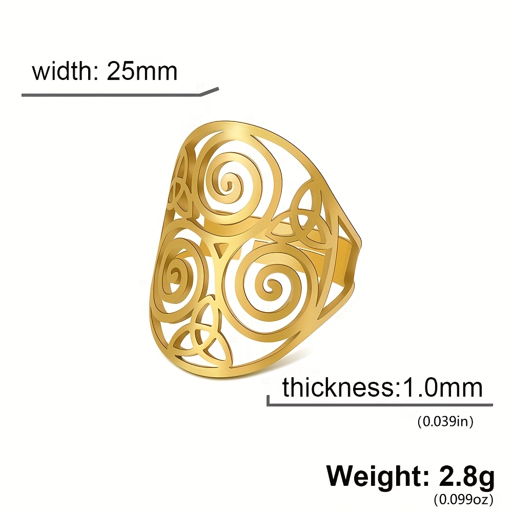 Adjustable Triskelion Amulet Ring, Bohemian Celtic Knot
