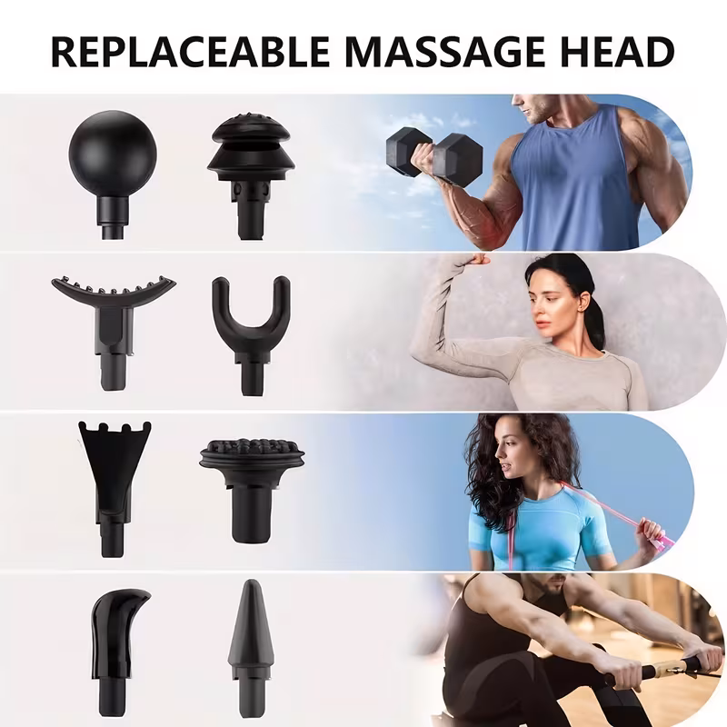 8 head portable massage gun and elegant design suitable for full body back neck leg and waist massage rechargeable lithium battery 1200mah massage gun additions fathers day gift Product details 6