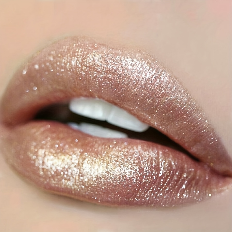 Lipstick, Waterproof, Not Sticky, Color, Long-lasting Makeup, Pearlescent, Sparkle, , Suitable For Beginners, Lip Gloss