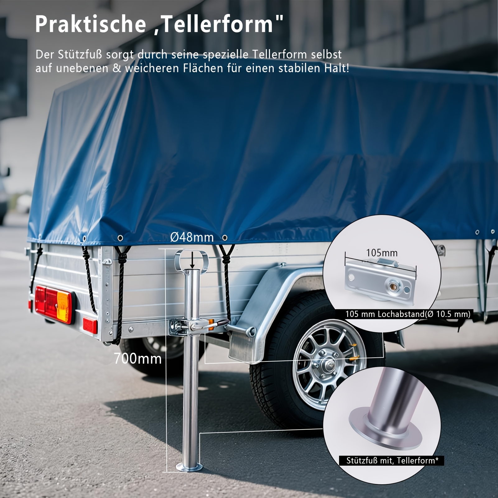 Trailer Support Kit: Bracket And Clamp 2pcs Set