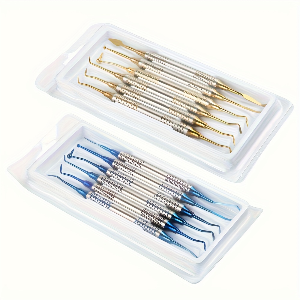 

Dental Composite Resin Filling Tools Set, Titanium Plated, Blue/golden - Odorless Personal Care Kit