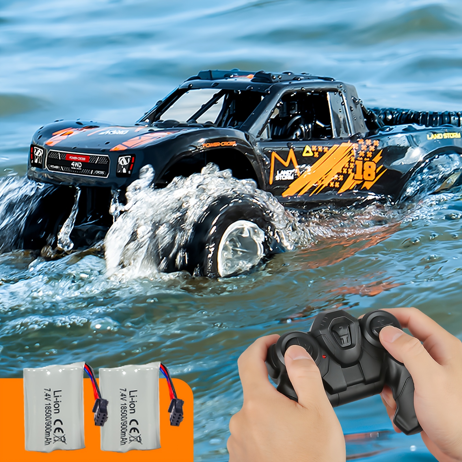 Remote Control Cars For Boys, Rc Truck 4x4, 1:16 Scale, Off-Road Truck With Two Rechargeable Batteries, High Speed Vehicle.