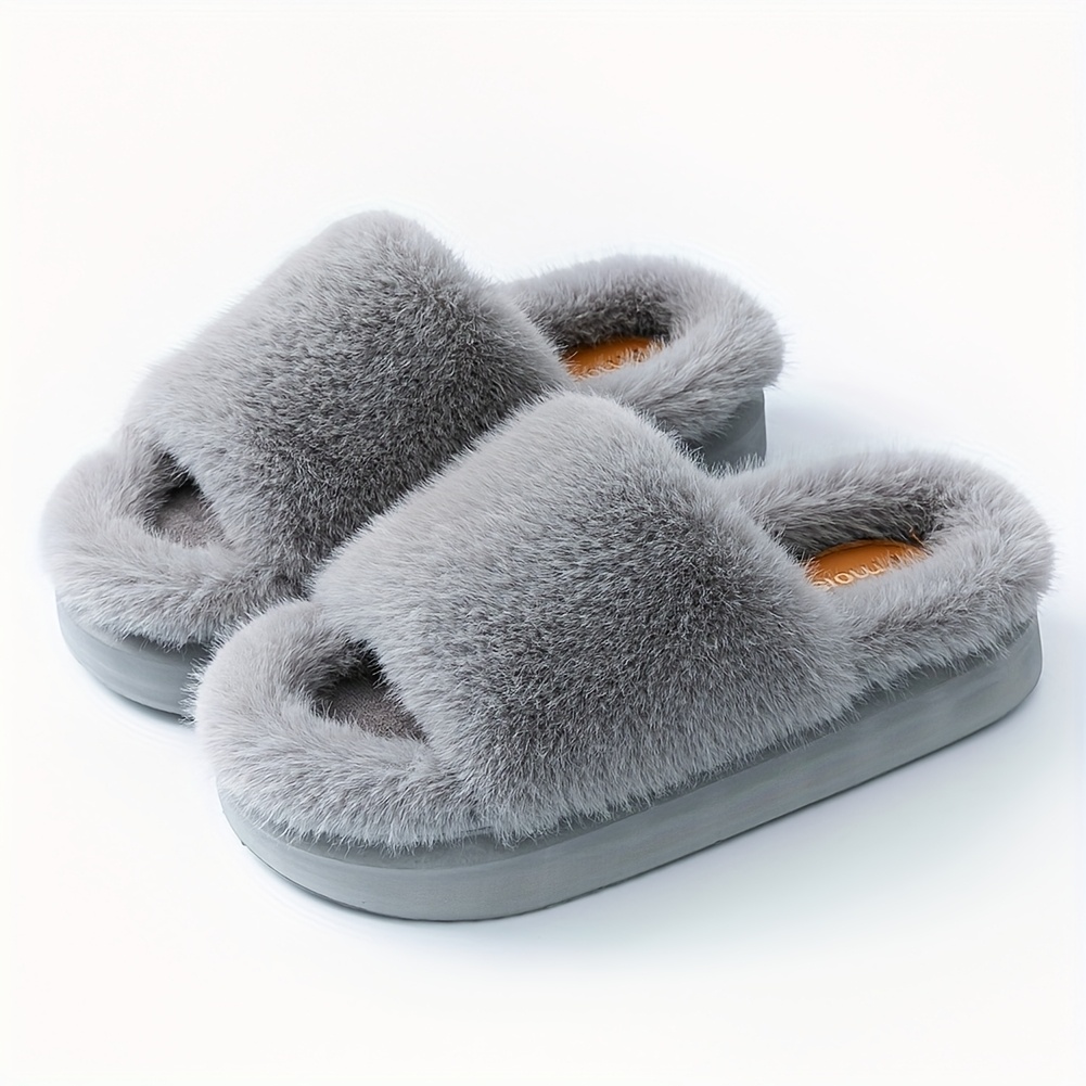 Image of Pmoiste House Women Toes Slippers Solid Warm Shoes Soft Indoor Luxury Women Slippers, Women Shoes