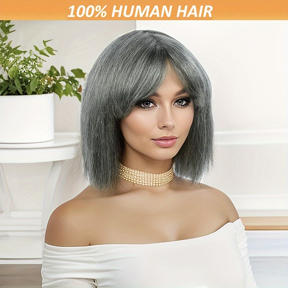 

Hair Wig, Grey Style, Unisex, Cap, 150% Density, Straight Hair, , Beauty & , Hair Extensions & Accessories, Wig