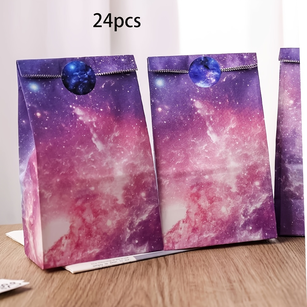 E-shop Geschenkset für Sie/Ihn mit 24 Party-Geschenktüten im Galaxien-Design, komplett mit Aufklebern, für Geburtstagsfeiern und Veranstaltungen im
