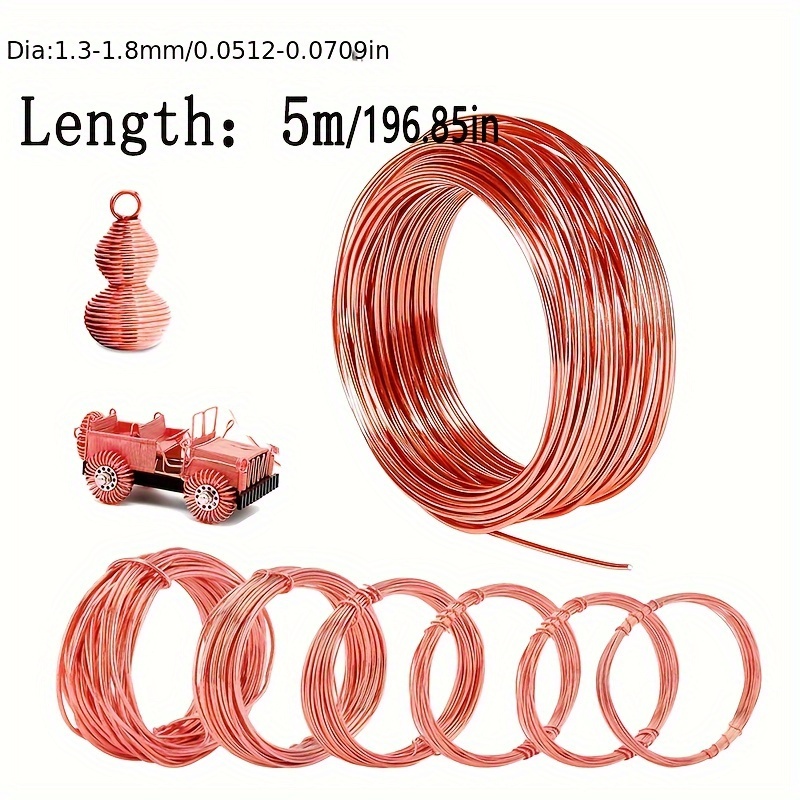 

1.3mm-1.8mm 99.99% Red Copper Wire Copper Coil Conductive Copper Wire Superfine Copper Wire Conductive Copper Wire