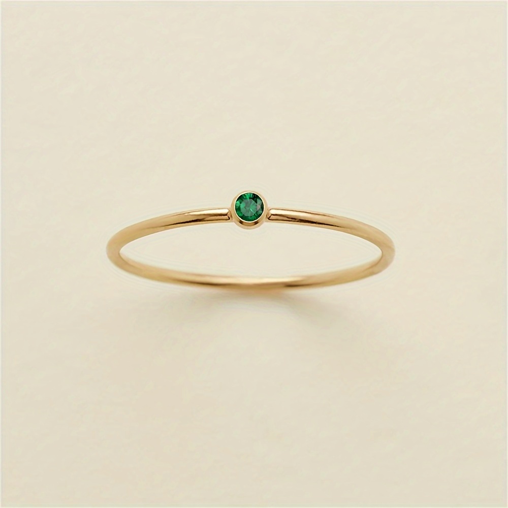 Stainless Steel Rhinestone Small Ring with Cubic Zirconia