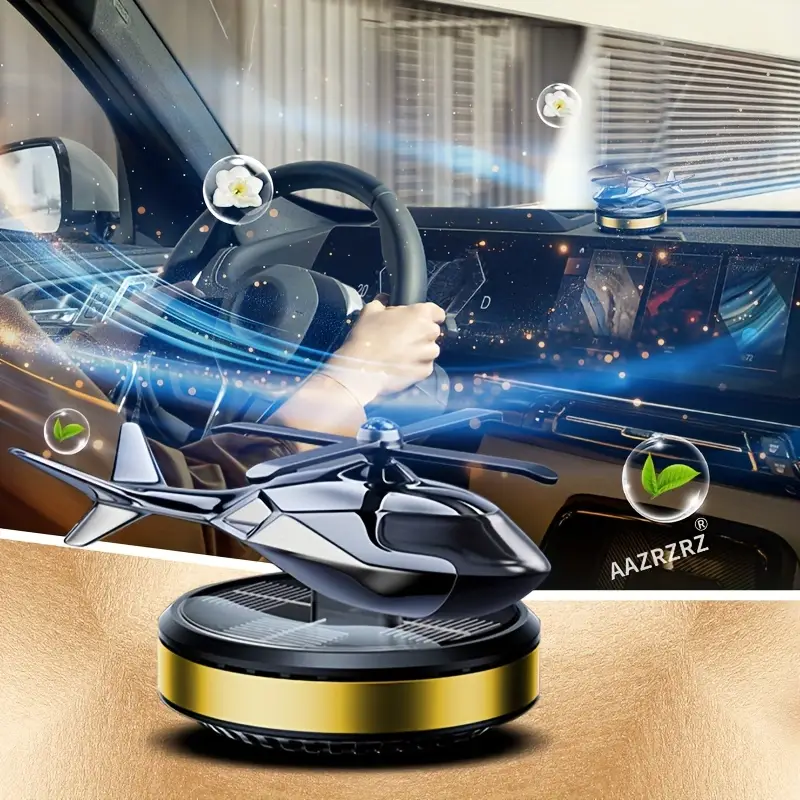 solar powered 360 rotating car aromatherapy diffuser with silent motor aluminum alloy design interior decoration and fragrance dispensing car fragrance details 2