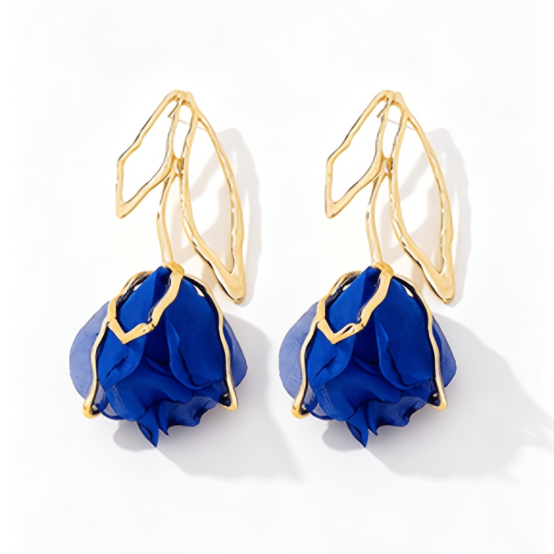 Women's Exquisite Rose Flower Pendant Earrings, Elegant Gift