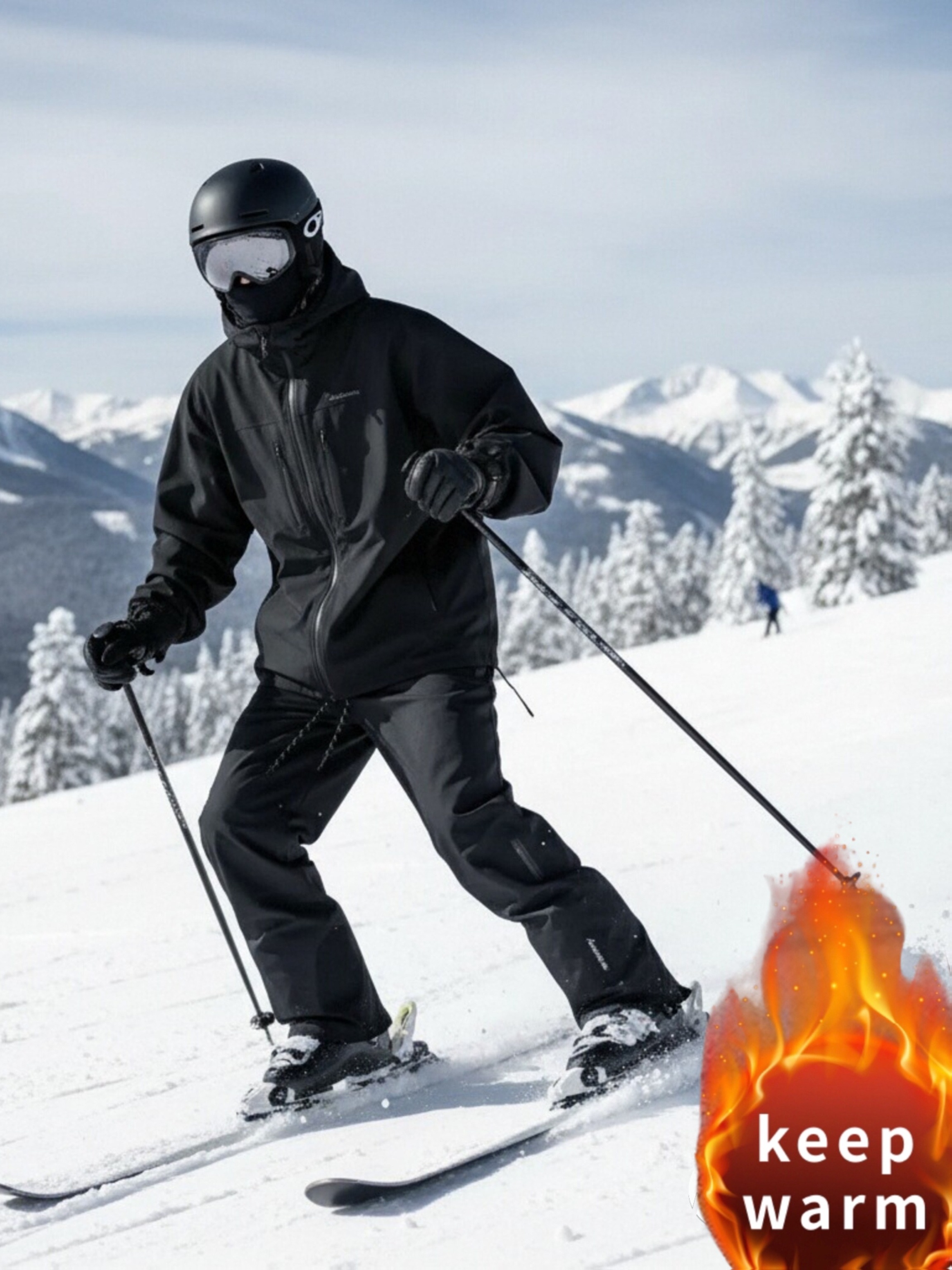 pantalones de actividad para exteriores con forro polar otoño/invierno   water - pantalones prácticos para senderismo, montañismo, viajes y esquí, con cremalleras decorativas y cordones ajustables en la pantorrilla