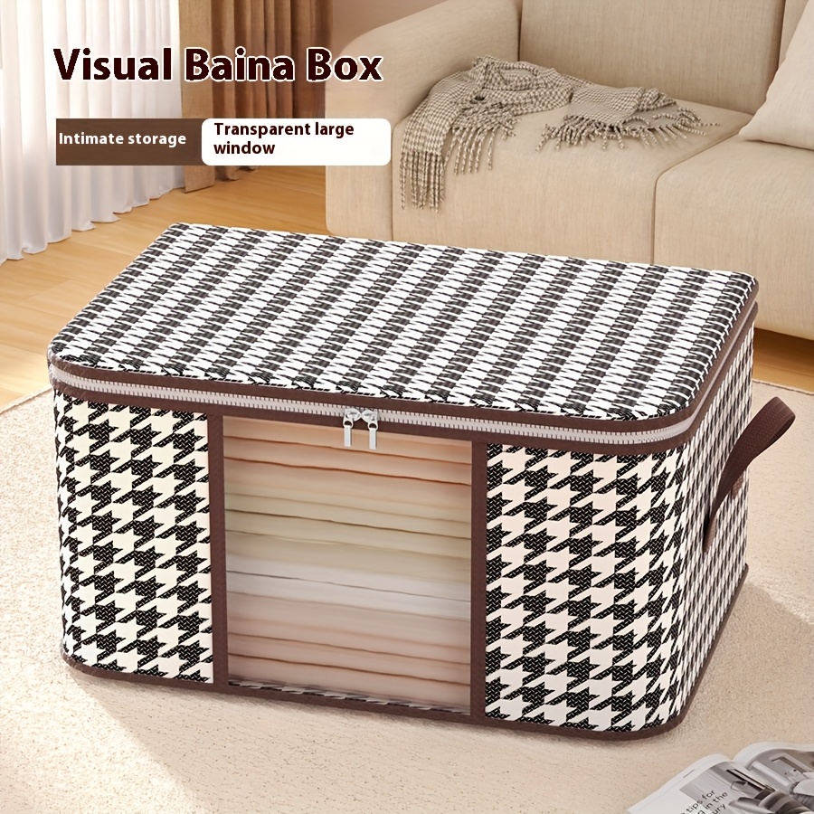 item picture 3pcs extra large foldable fabric storage bins with   lid and handles durable non woven organizer boxes for wardrobe bedroom dorm camping   saving closet organizers essential dorm must have textured finish under bed storage
