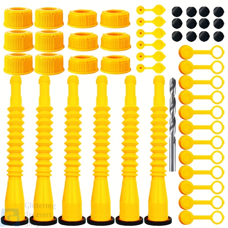 TEMU Gas Can Spout Replacement, Gas Can Nozzle. Spout Length Is 8.1 In, Easier To Use. For Most 1/2/5/10 Gal Oil Cans. With Gas Tank Vent Caps, Thick