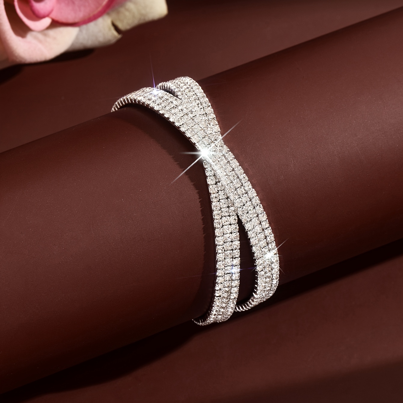 Women's Multi-Layer Cross-Open Bangle, X-Shaped Bracelet