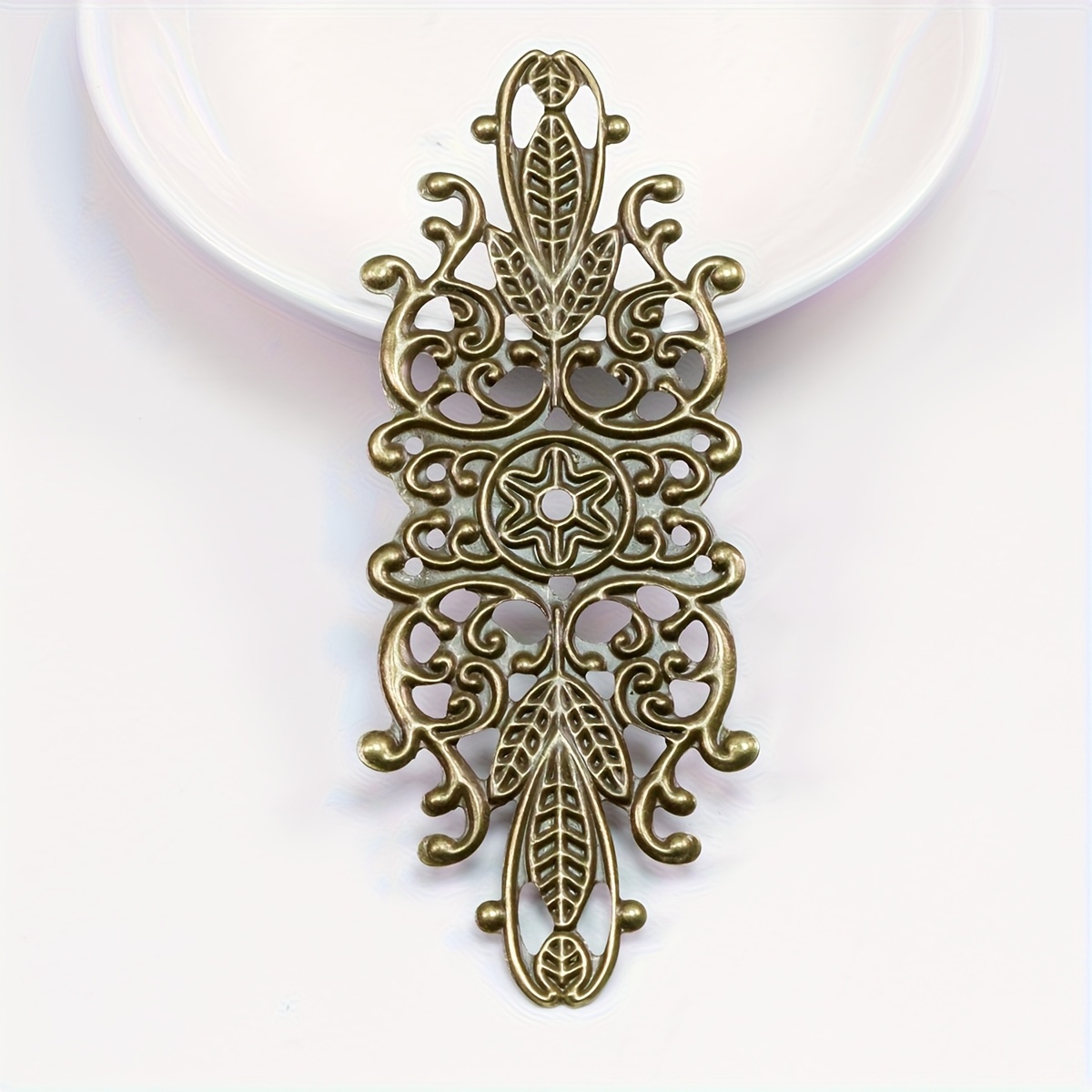 TEMU 12pcs 85x33mm Hollow Retro Corner Flower Jewelry Decorative Additions Metal Sheet