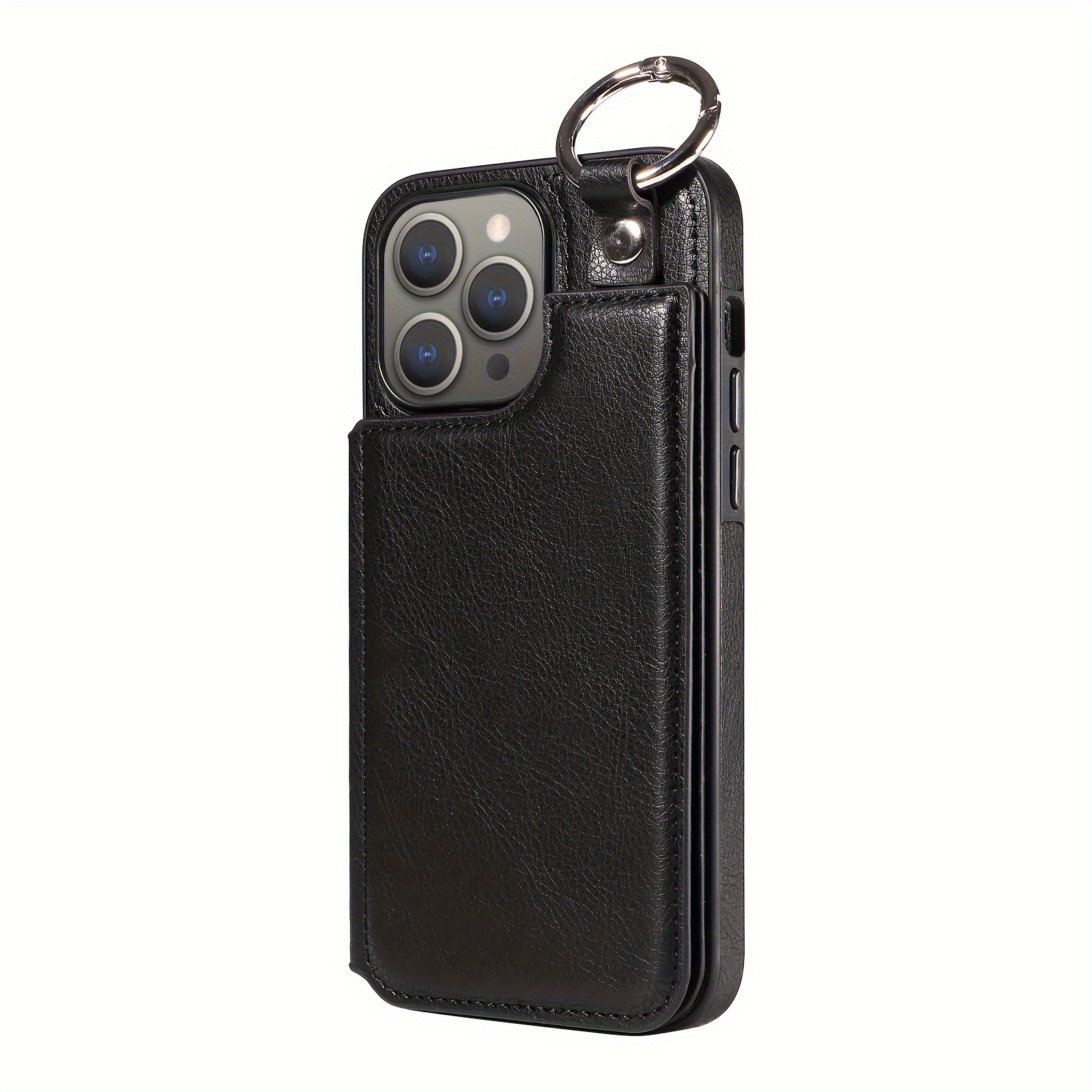 TEMU Phone Case: Lychee Texture Double Button Slot Card Case For Men And Women, Cute Synthetic Leather Phone Case, Suitable For Iphone 16/15/14/13