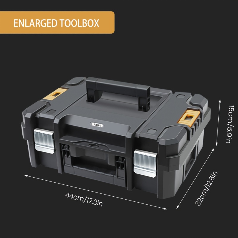 Airaj Tool Box, Extra Large Design, Removable Tray For To Tools, Water And Resistant