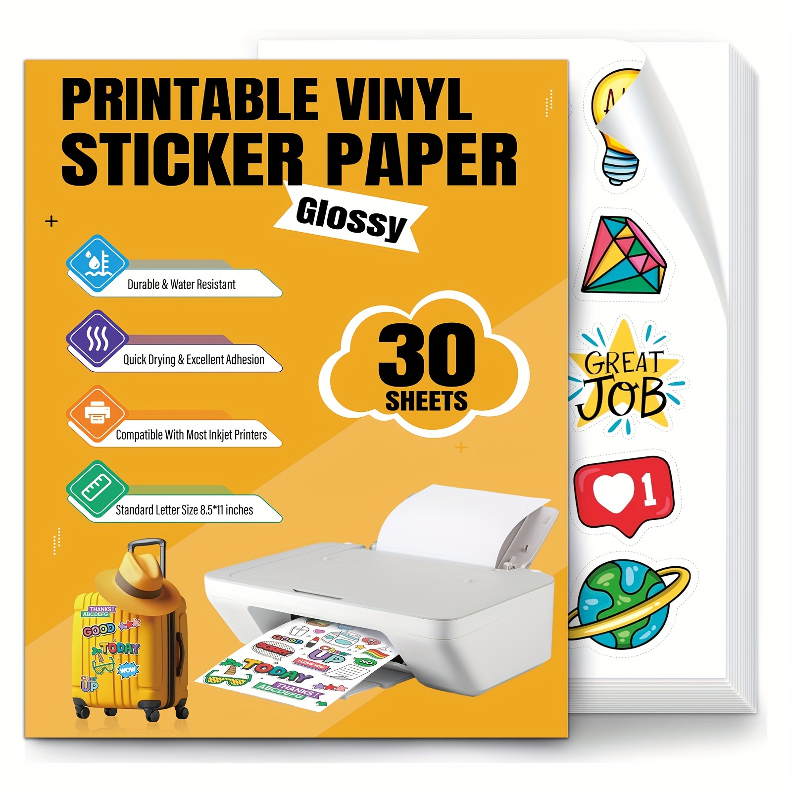 

30pcs -dry , 8.5"x11", , Tear-, - Inkjet & Printers