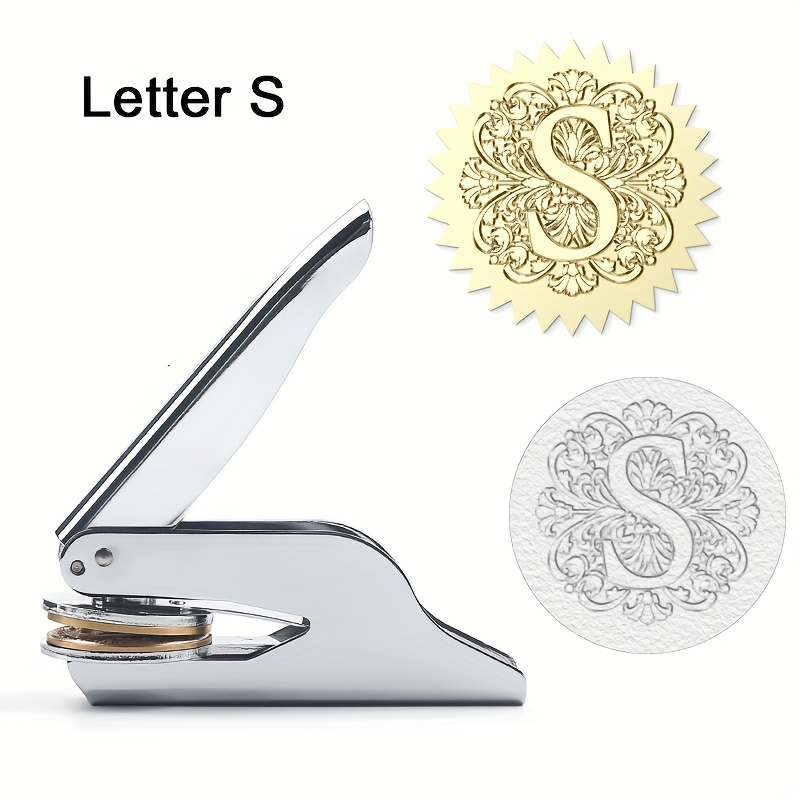 Image of 1 Pc Embossing Hand Pliers Steel Stamp, Baroque Portable Hand Clamp Steel Stamp, Used For Book/envelope/wedding Invitation/library Embossing Machine, No Ink