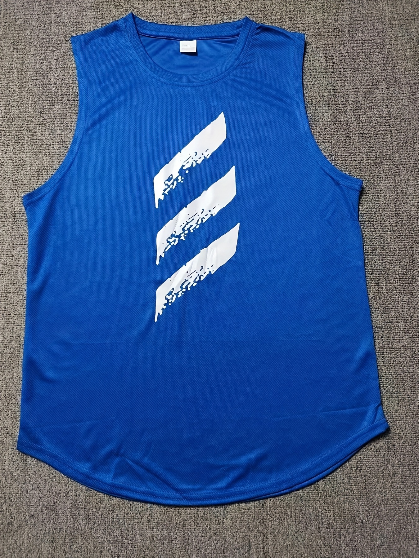 Men'S Sleeveless Mesh Tank Top - Quick-Dry, Breathable Athletic Vest with Geometric Design, Round Neck & Chest Pocket for Running, Gym, and Casual Summer Wear, Gym Clothing | Geometric Pattern | Quickdry Materia