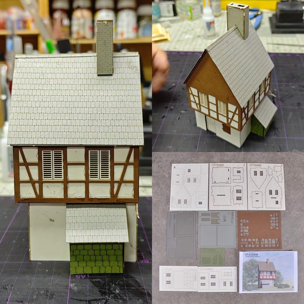 Detached House And Railway Setup Model Kit, Diorama