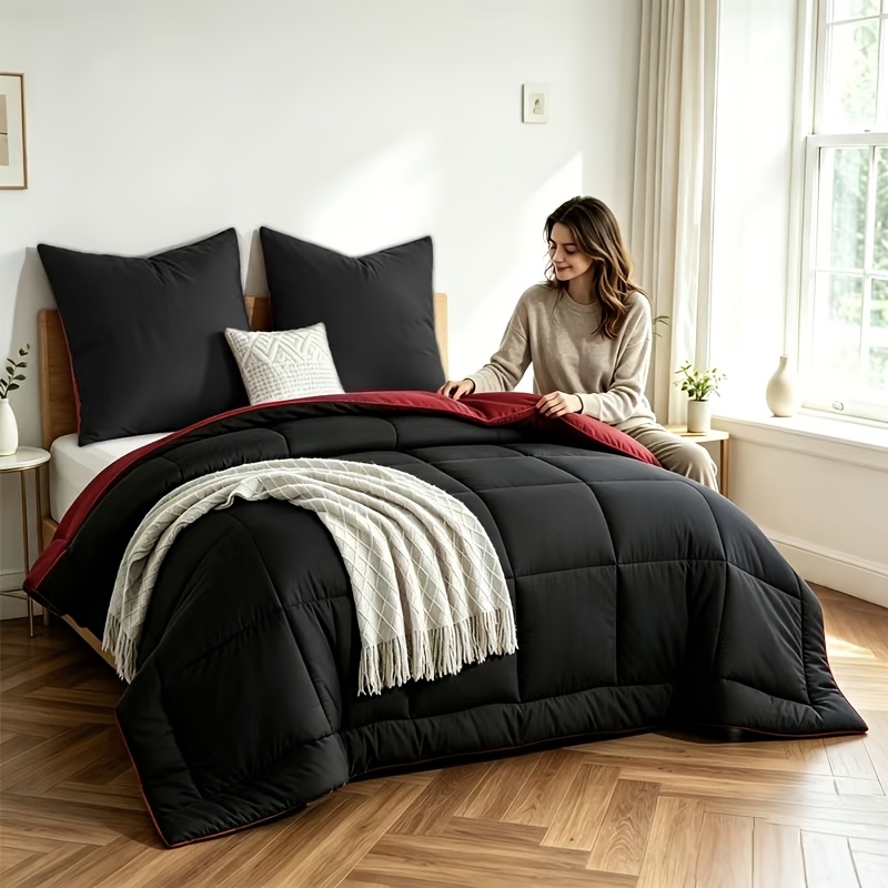 TEMU Parure de lit Tifschiaf 2/3 pièces housse de couette, couette avec housse intégrée | 1 couette + 1 ou 2 taies d'oreiller, convient aux personnes