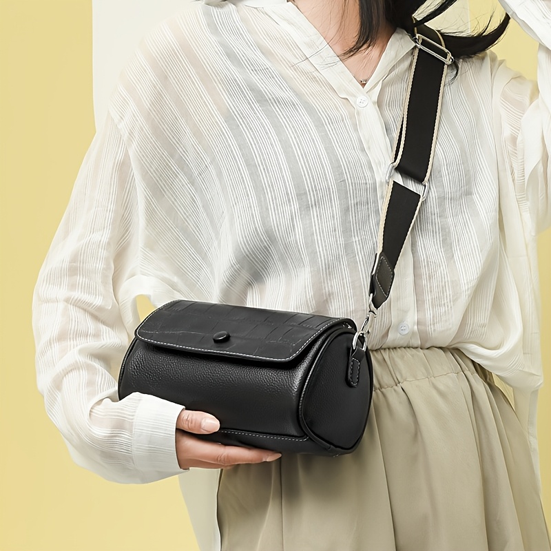 DXIOKO Crossbody-tas voor dames, echt leer, crossbody-cameratassen, handtas met verstelbare brede riem, schoudertas voor dames, meisjes, reizen, winkelen, werk, dagelijks gebruik, Kaki, 22x14x8.5cm