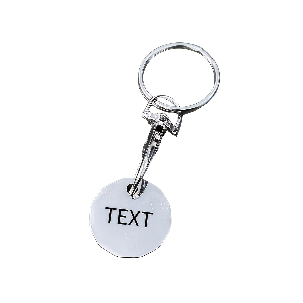 TEMU 1pc Custom Personalized Hand Truck Chain, Engraved Custom Hand Truck Token With Text Keychain, Shopping Cart Key Release Tool, Supermarket,