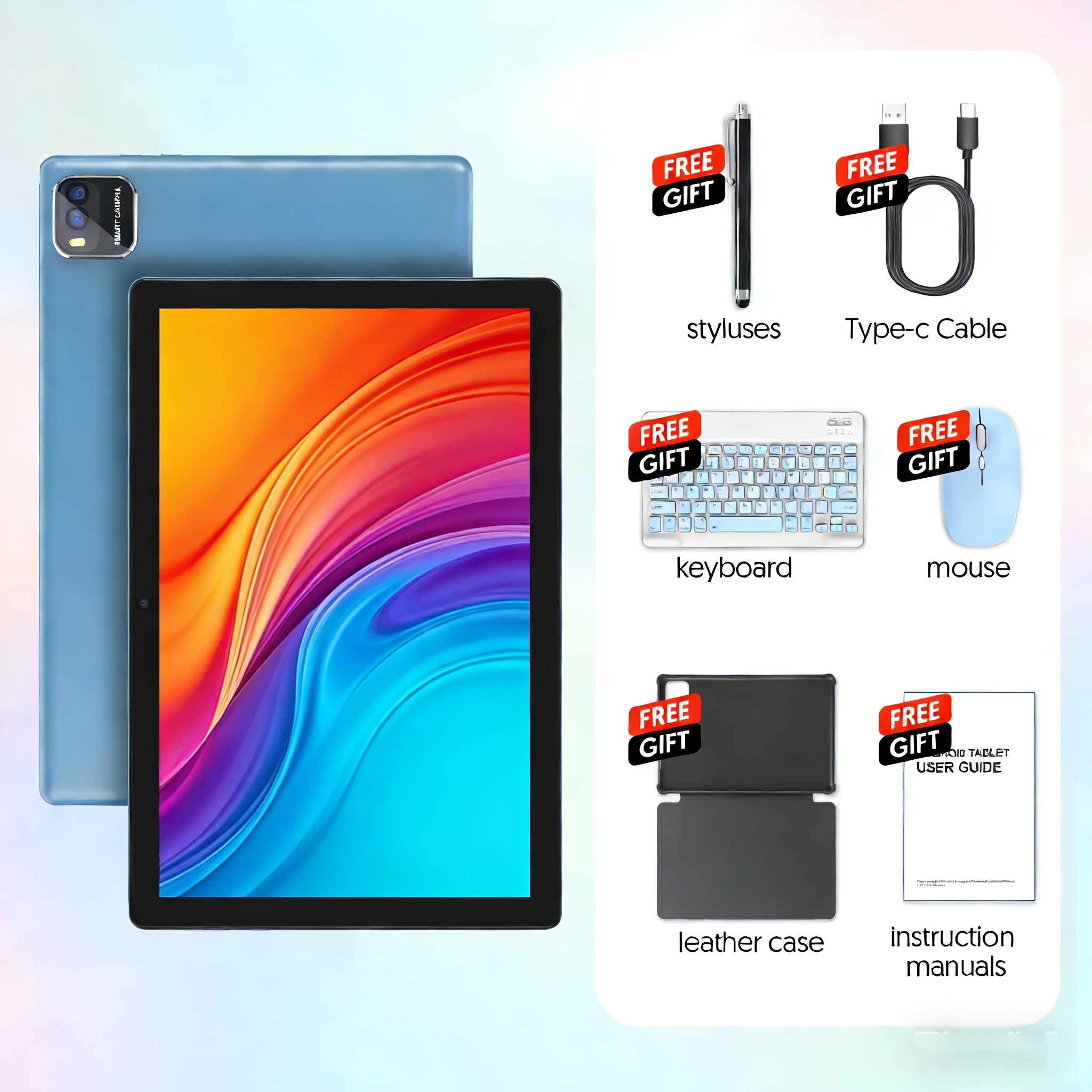 TEMU 15 Tablet mit AI, 10-Zoll FHD-Touchscreen 2-in-1-Gerät, RK3562-CPU, 12 GB (3 GB + 9 GB) RAM + 64 GB ROM/unterstützt 1 TB TF-Karten-Erweiterung,