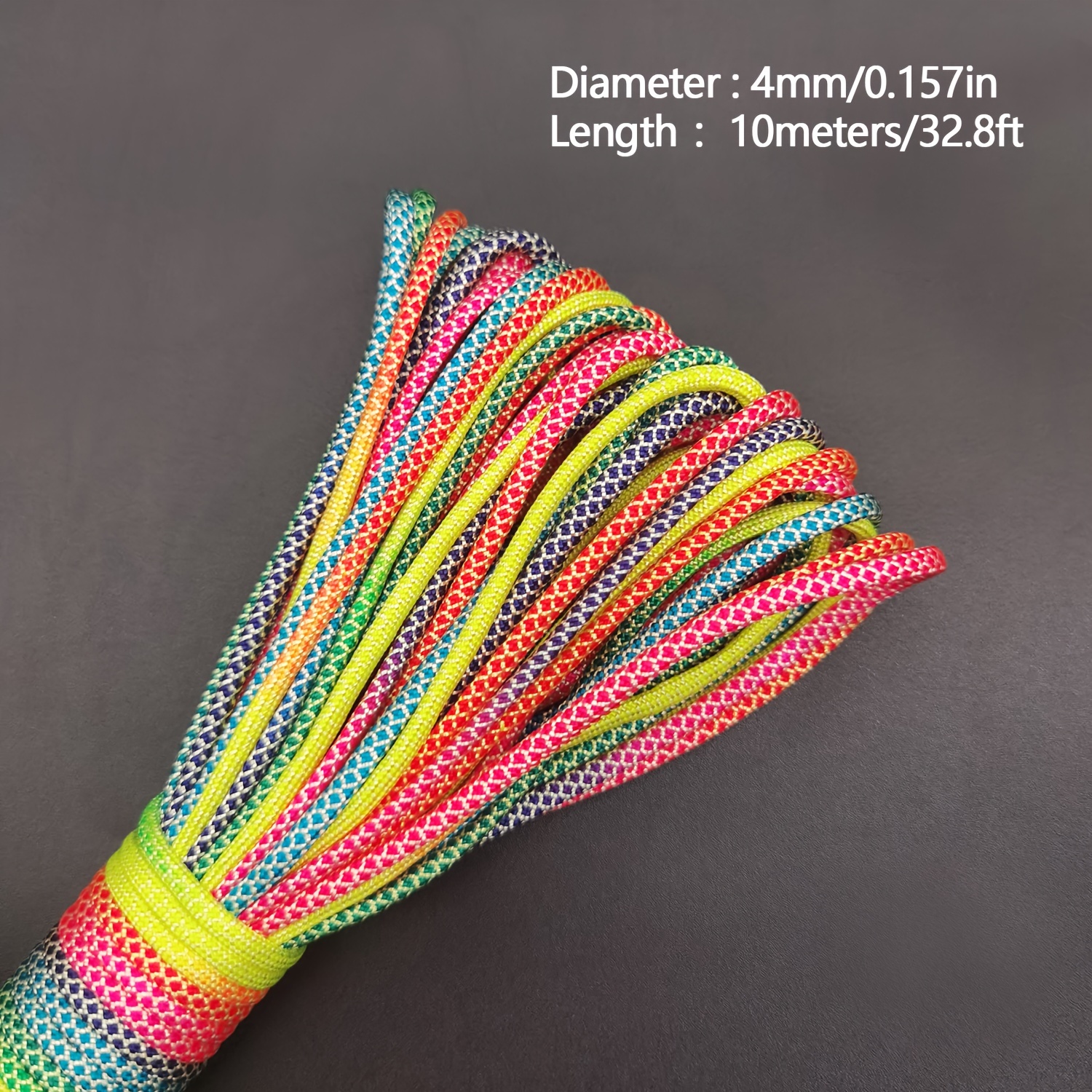 1pc 5 Meters 10 Meters Length Rope 2mm 3mm 4mm Diameter Rainbow