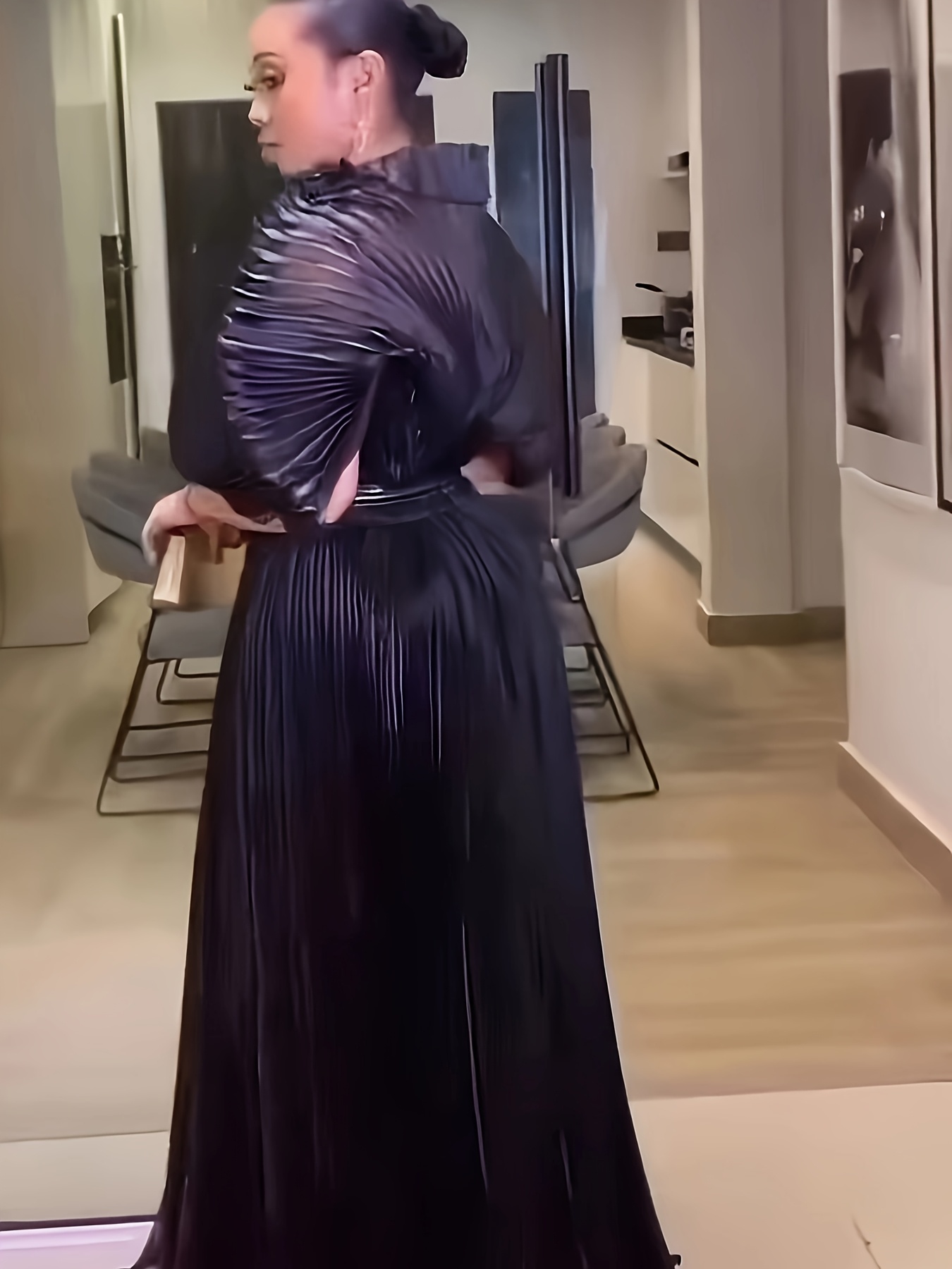 off the shoulder black and gold dress Petal and Pup Women's Kleo One Shoulder Maxi Dress