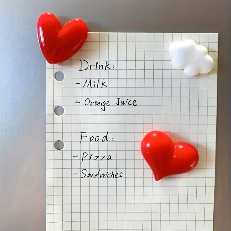 

Heart-shaped Refrigerator Magnets 4pcs Set - Durable Kitchen And Office Decor With Secure Whiteboard And Cabinet Attachment - Ideal Gift For Home Or Office