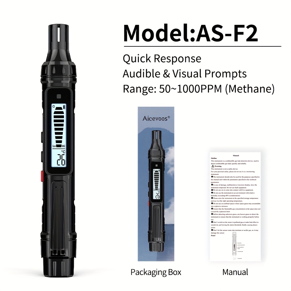 Image of Aicevoos Combustible Gas Leak Detector Alarm High-sensitivity Gas Tester Detector With Audible And Visual Prompts For All