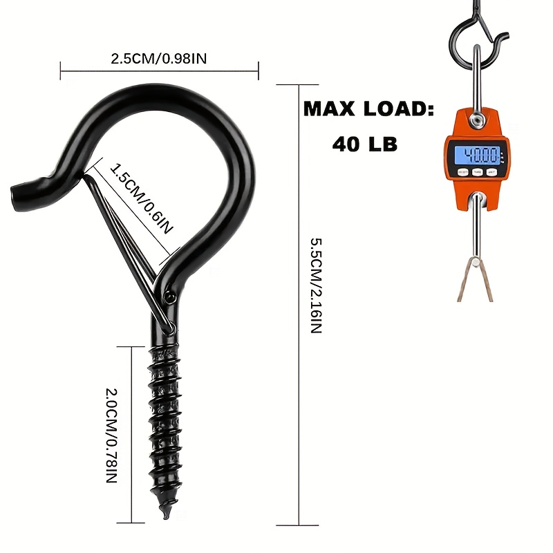 S Hooks, 10-40 Units of Q-Type Hooks That Can Be Easily Released, Perfect for Hanging Outdoor Halloween Light Strings, Plant Flower Baskets, Wind Chimes, And Bird Feeders. Features a Safety Buckle Design, Ideal for Christmas And Halloween Holiday Gi