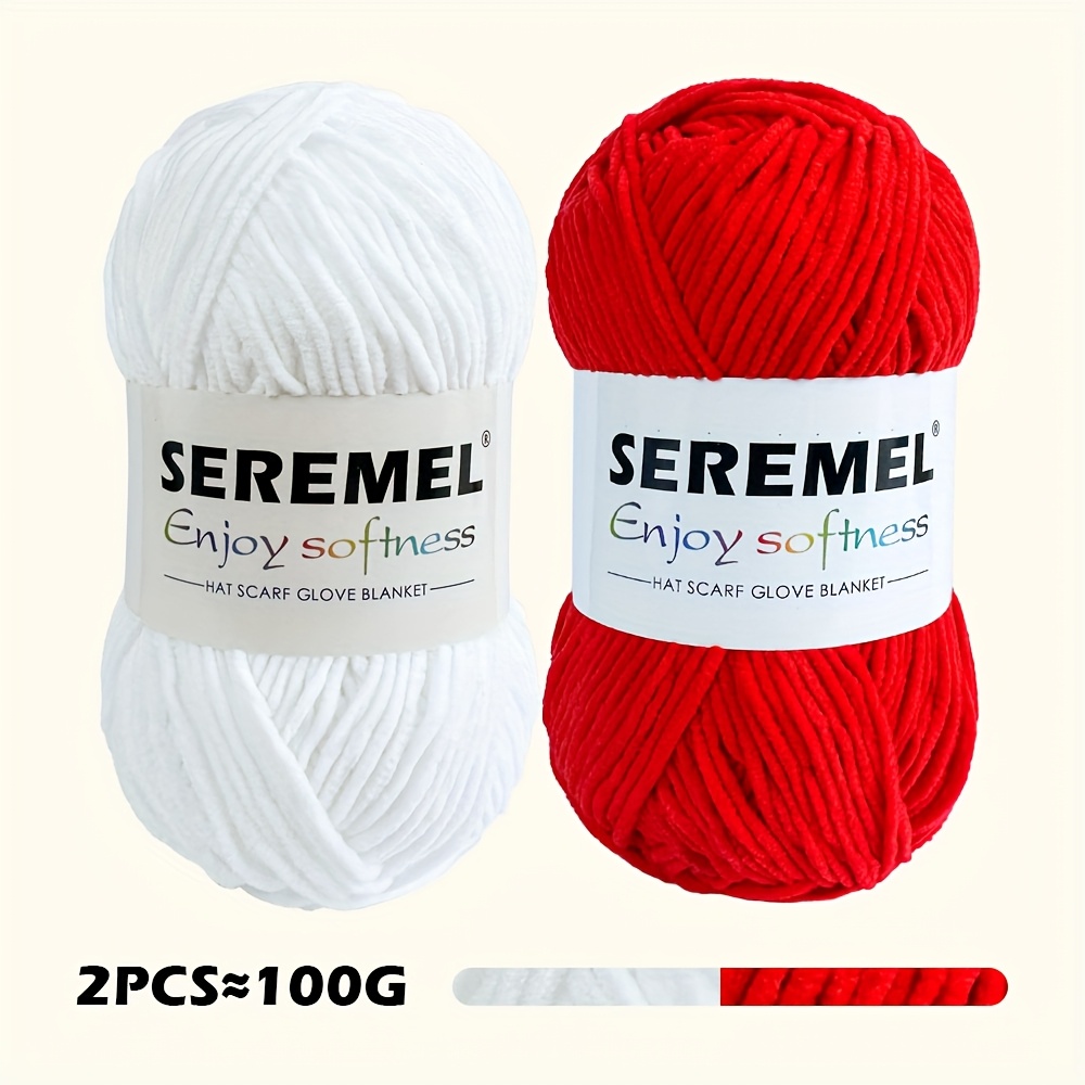 TEMU 2pcs Mixed Color Set Polyester Yarn, 100g -friendly Plush Yarn, Suitable For Beginners And Experienced Users Of All Ages, For Diy Beading ,